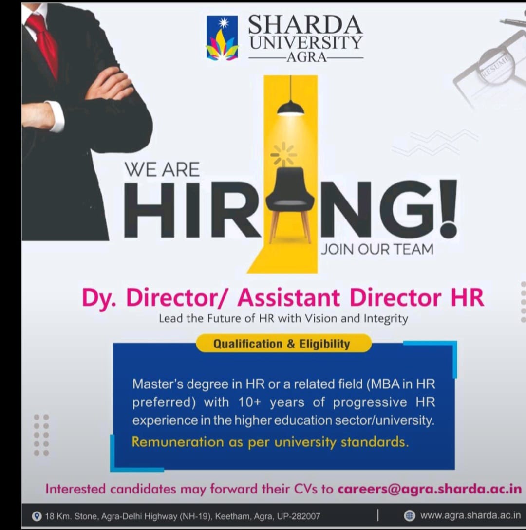 Sharda University Job Advertisement